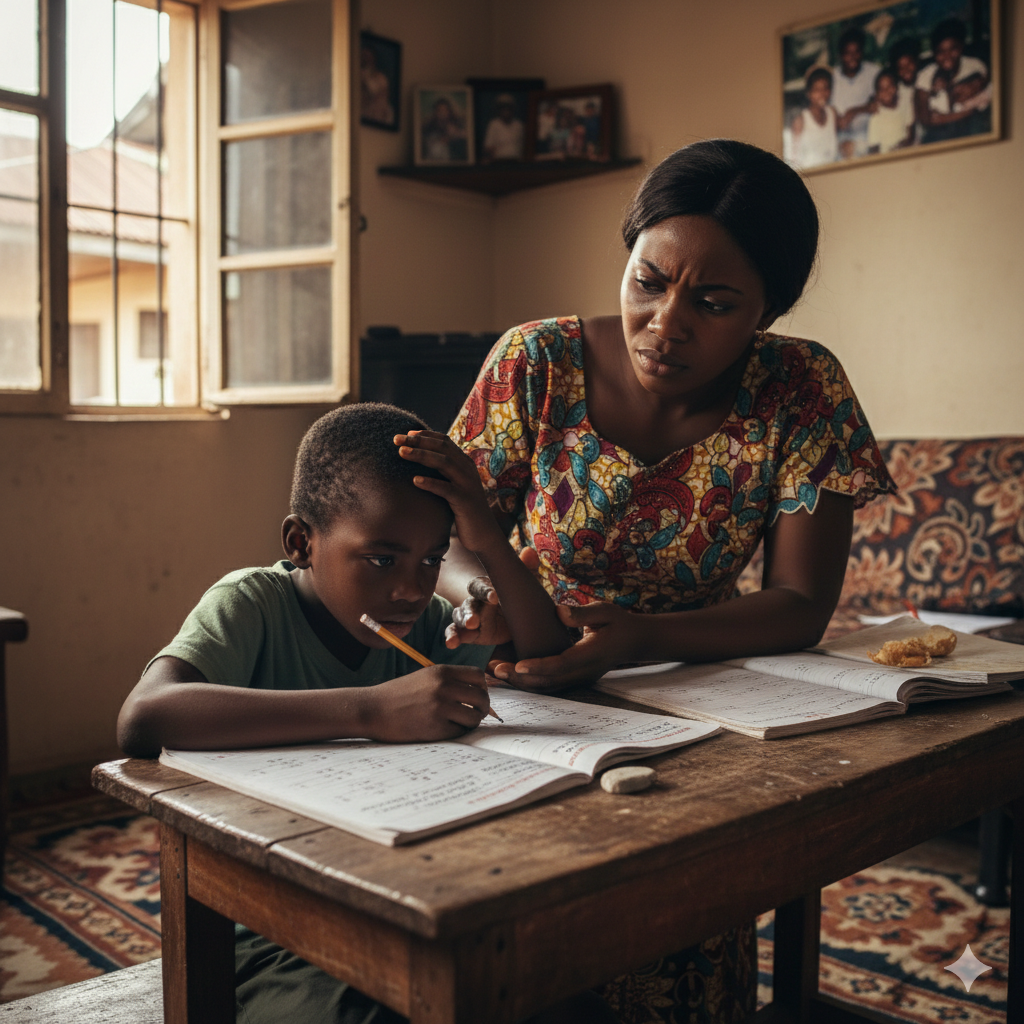 Child struggling with math